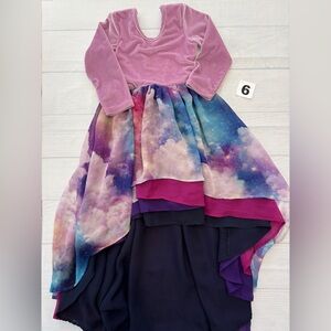 Pleiades Pink and Purple Kids hi low Dress